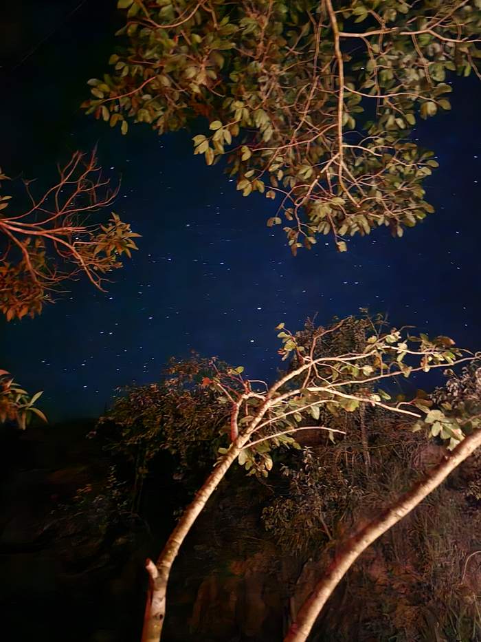Céu estrelado visto da pousada